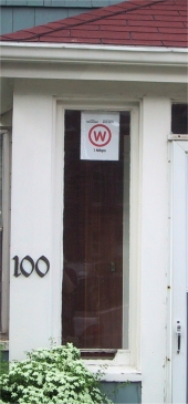 Warchalk Symbol at 100 Prince St., Charlottetown