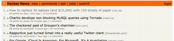 Hacker News Screen Shot