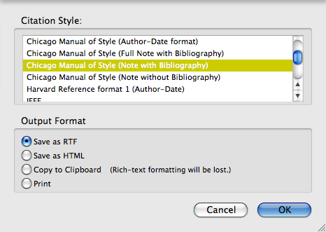 zotero for mac export citation