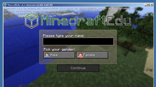 MinecraftEdu Prompt for Name and Gender