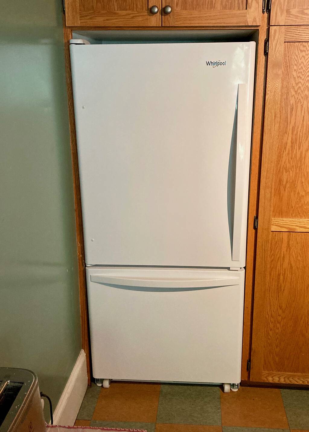 Photo of our new Whirlpool fridge