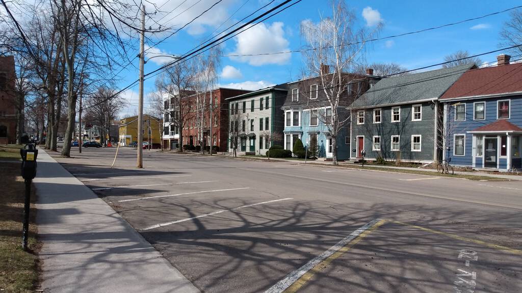 Photo of Prince Street between Grafton and Richmond with no cars parked.