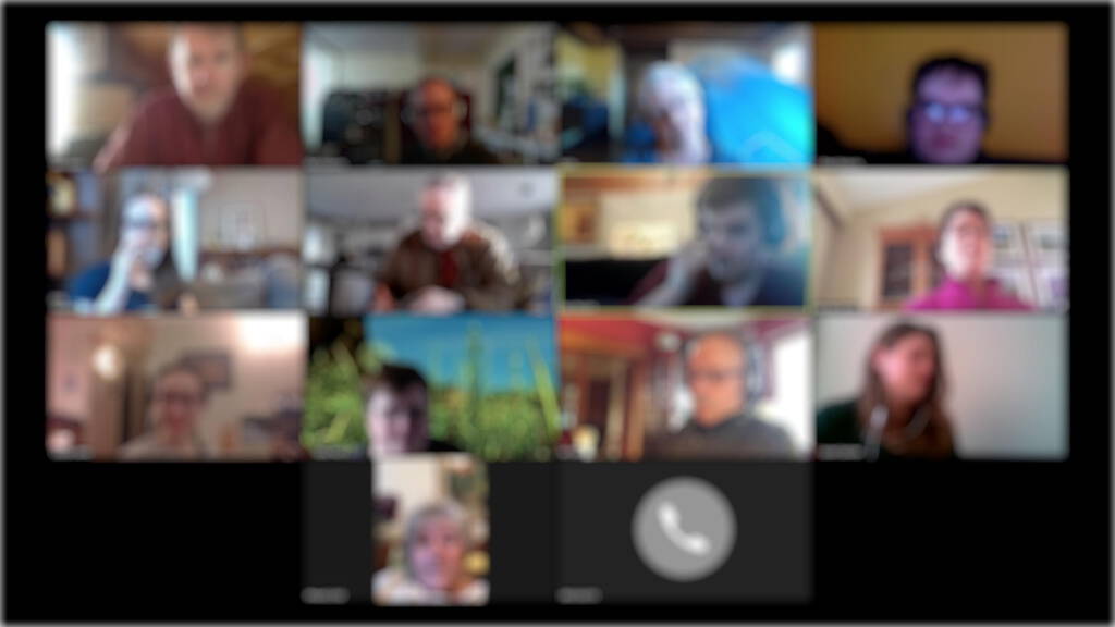 Blurred photo of Zoom meeting