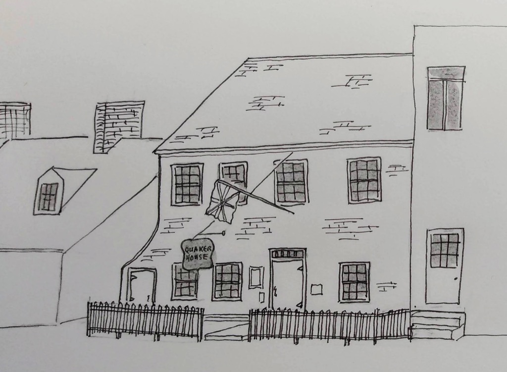 Sketch of Quaker House in Dartmouth