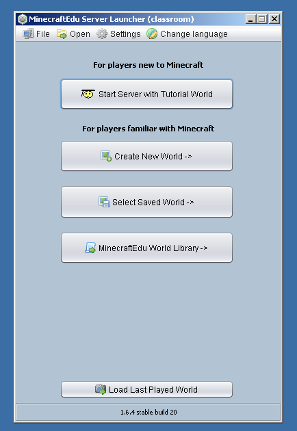 The MinecraftEdu Server Launcher