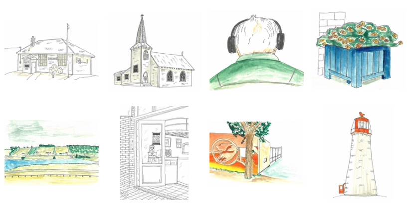 Screen shot of my tiny sketches in Photos app on my Mac