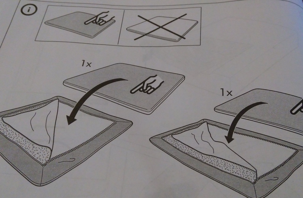 Snippet of Söderhamn instructions booklet from IKEA.