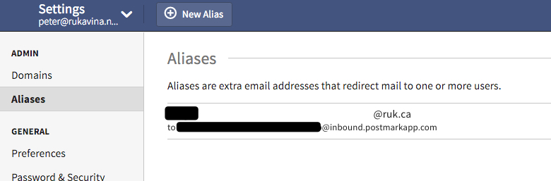 Fastmail Alias