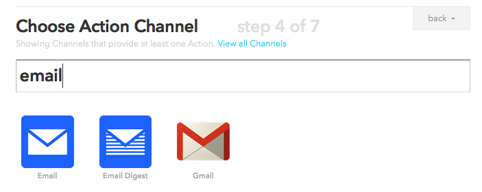 IFTTT email channels