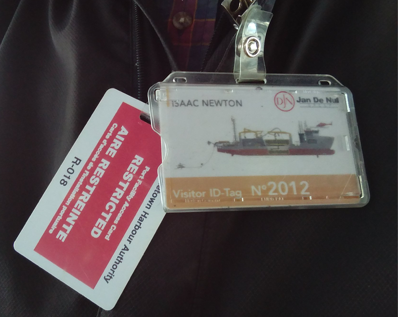 Isaac Newton and Port of Charlottetown security badges