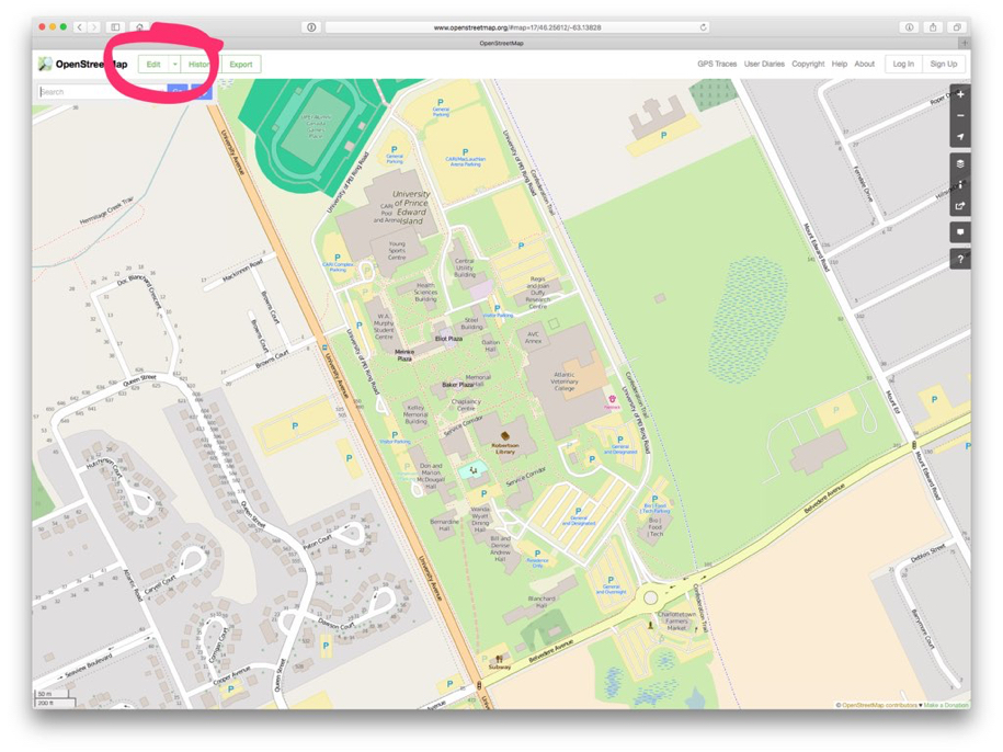 OpenStreetMap Edit Button