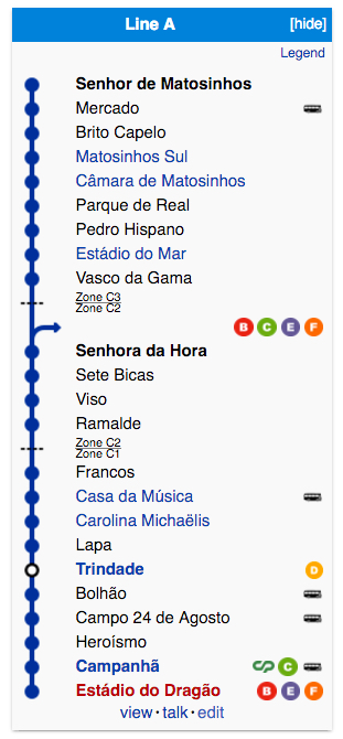 Porto Metro Line A Map