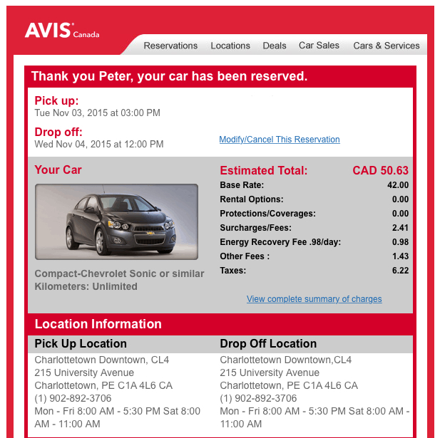 Avis Rental