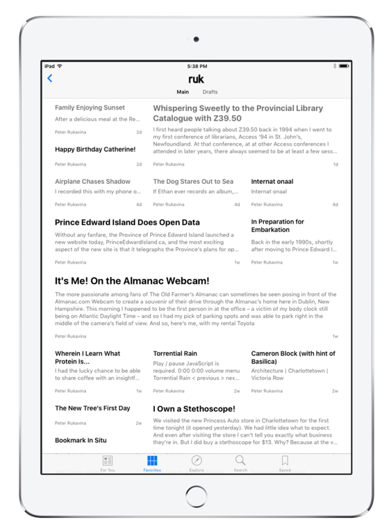 Apple News on an iPad