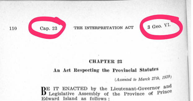 The Interpretation Act, highlighting the Chapter and Regnal Year