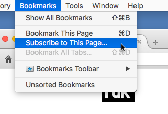 Live Bookmark in Firefox