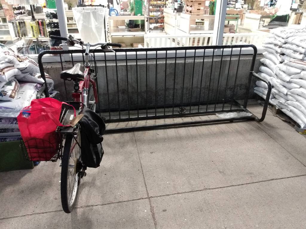 Photo of the bicycle rack at Sobeys on Allen Street