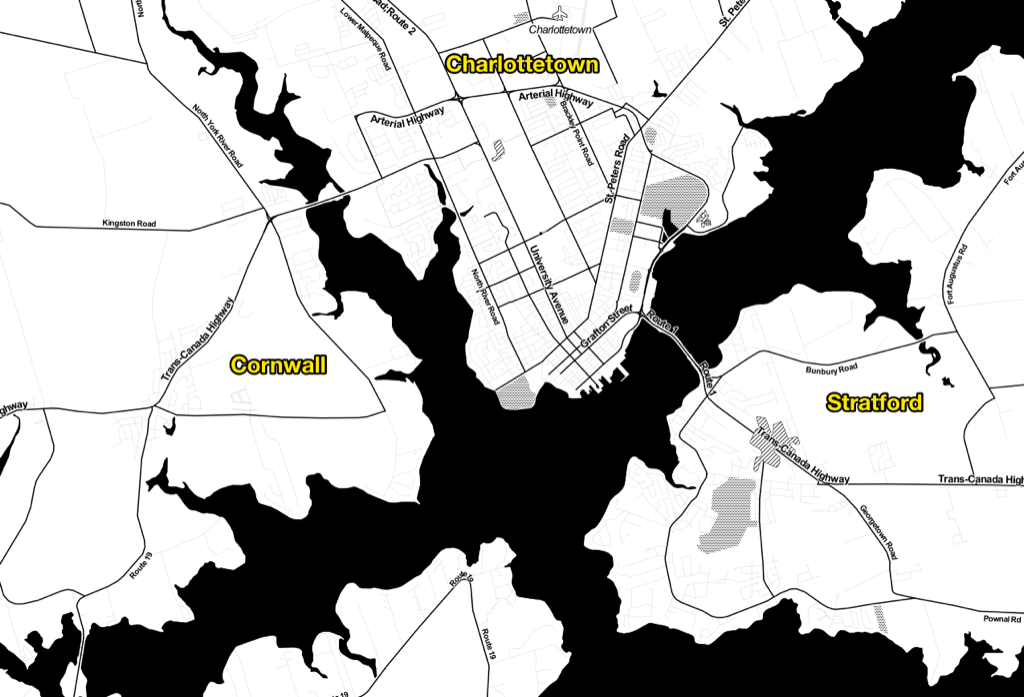 Streets of Cornwall, Charlottetown and Stratford