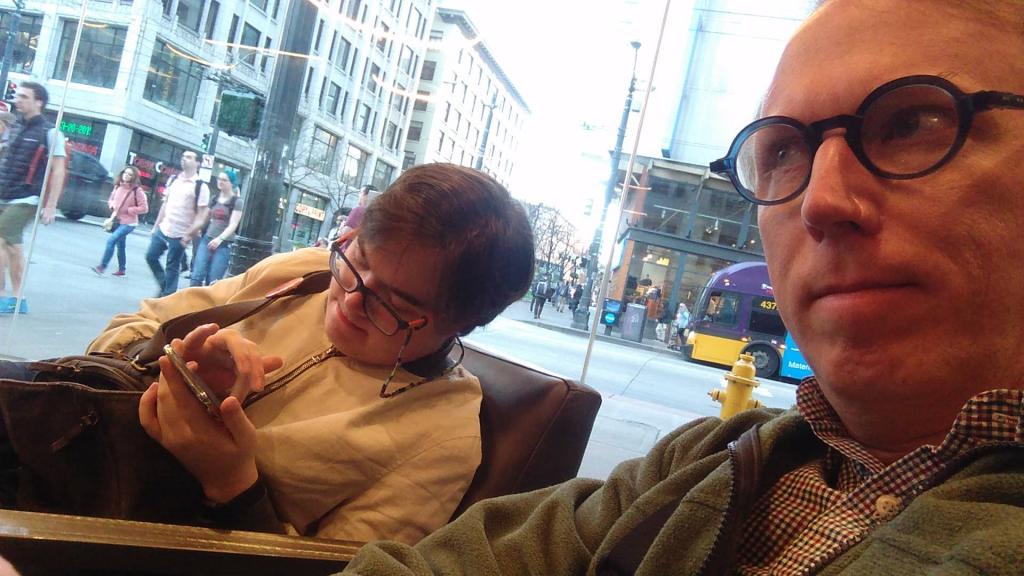 Me and Oliver in Seattle, at Victrola Coffee