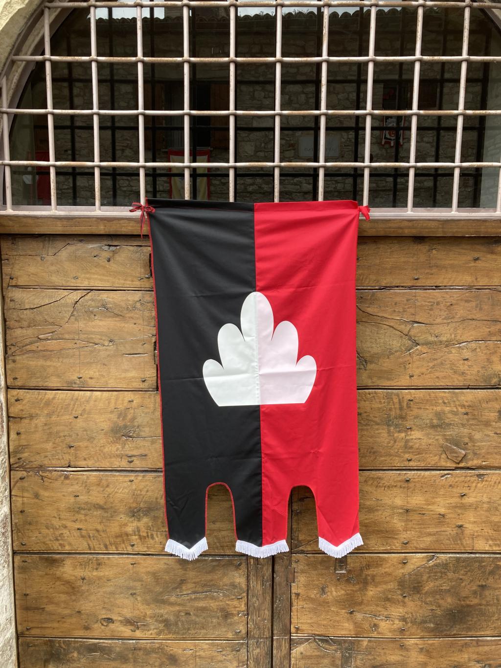 Black and red banner