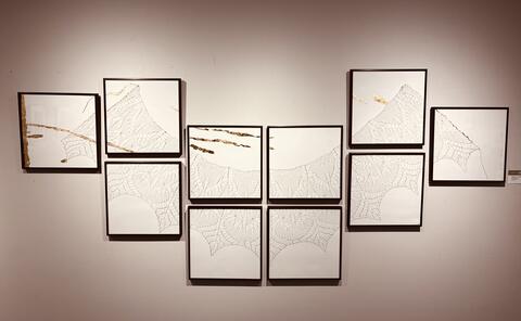 Remnants, by Julie Rosvall, hanging at Harvest Gallery 