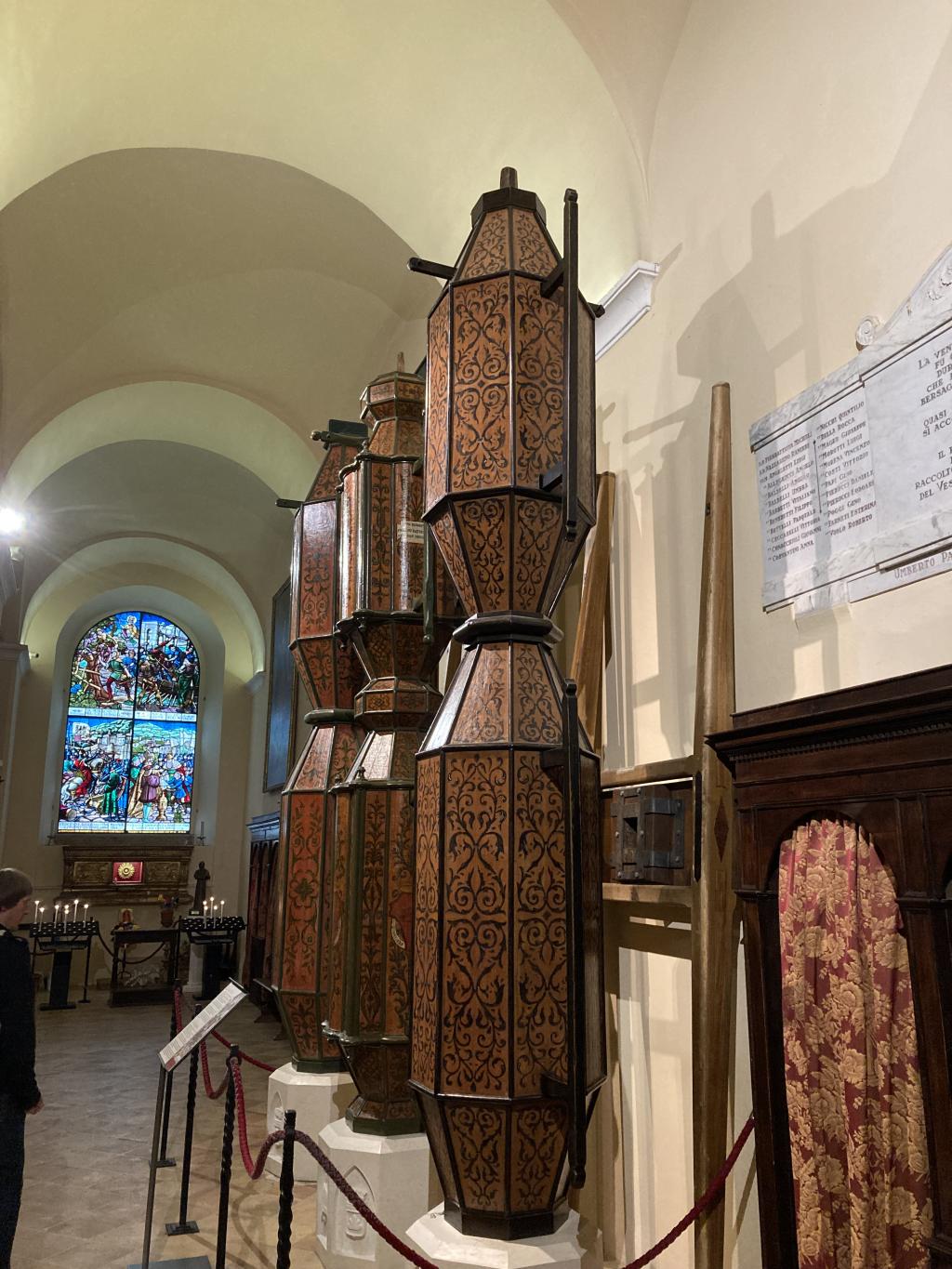 The three candles, stored in the Basilica. 