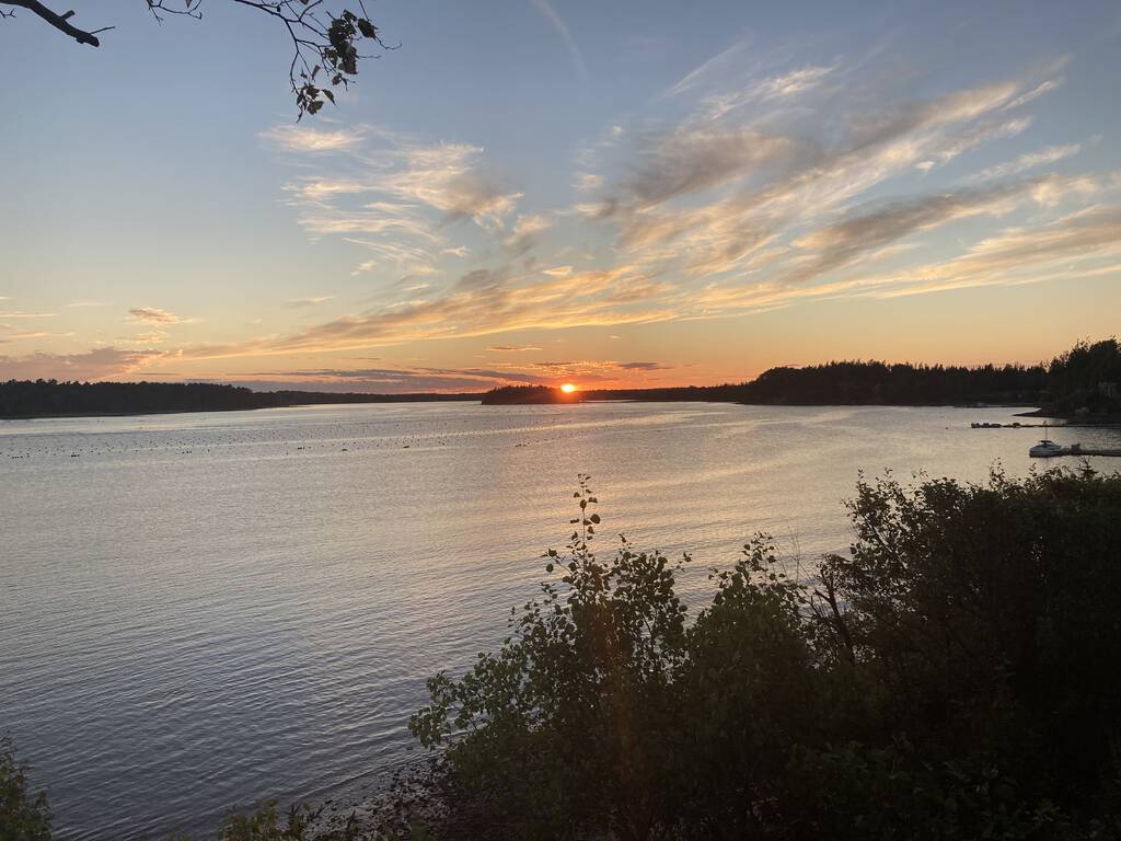 Sunset over Brudenell Island on the Brudenell River.