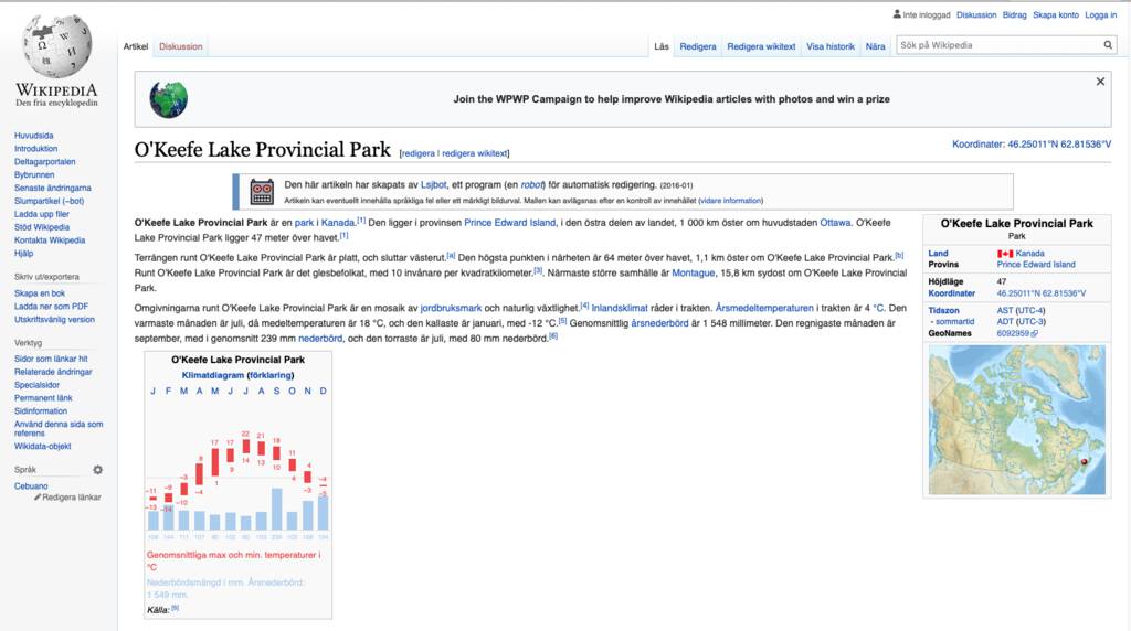 Swedish Wikipedia Page for the Park