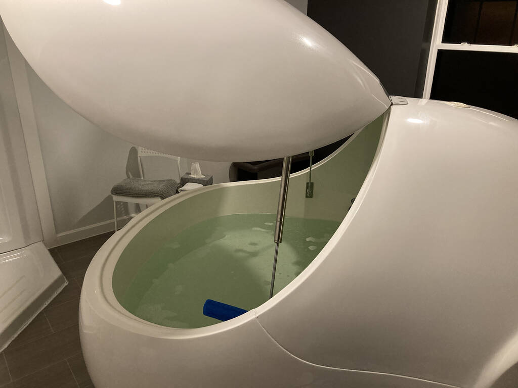 Sensory deprived isolation tank at The Recovery Studio
