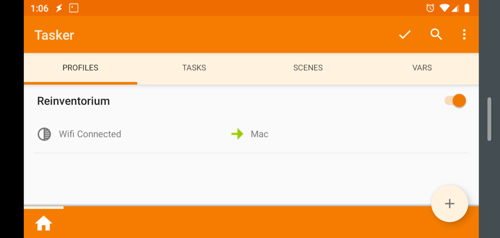 Screen shot of Tasker Profile