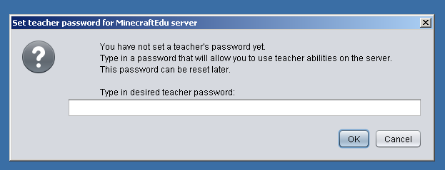 Teacher Password Setting