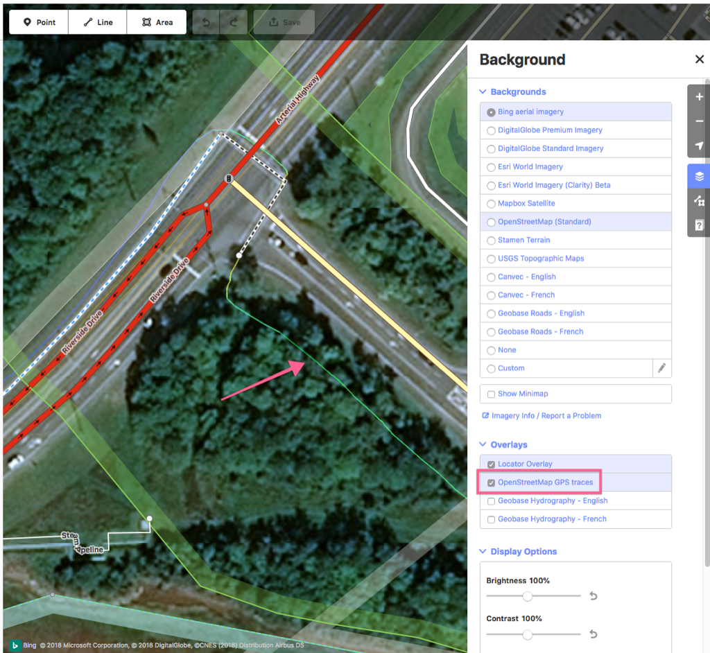 Turning on GPS Traces in OpenStreetMap