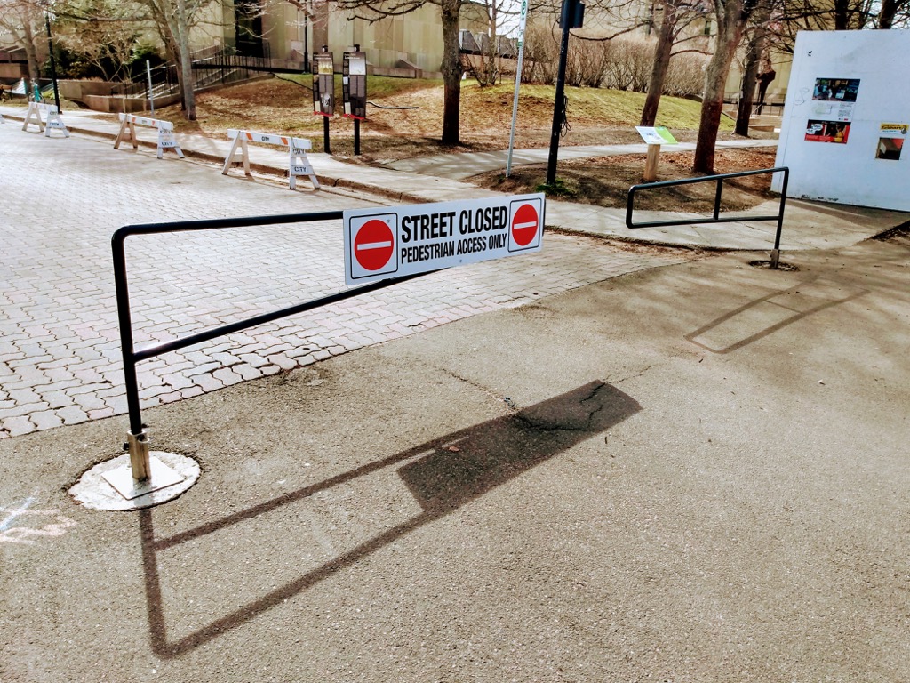 New sign and gate at the end of Victoria Row for 2019