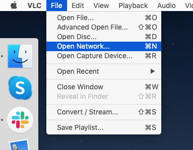 Open a Network stream in VLC