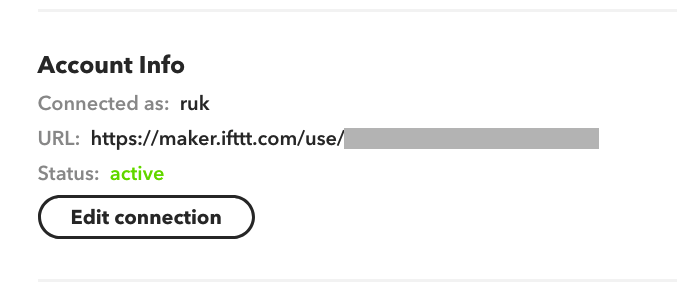 IFTTT Webhook Settings